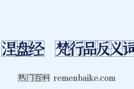 涅盘经·梵行品反义词是什么意思的图片